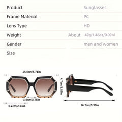 Y2K Polygon Sunglasses Retro Rhinestone UV400 Sun Shades