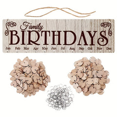 DIY Wooden Home Birthday Board Hanging Calendar
