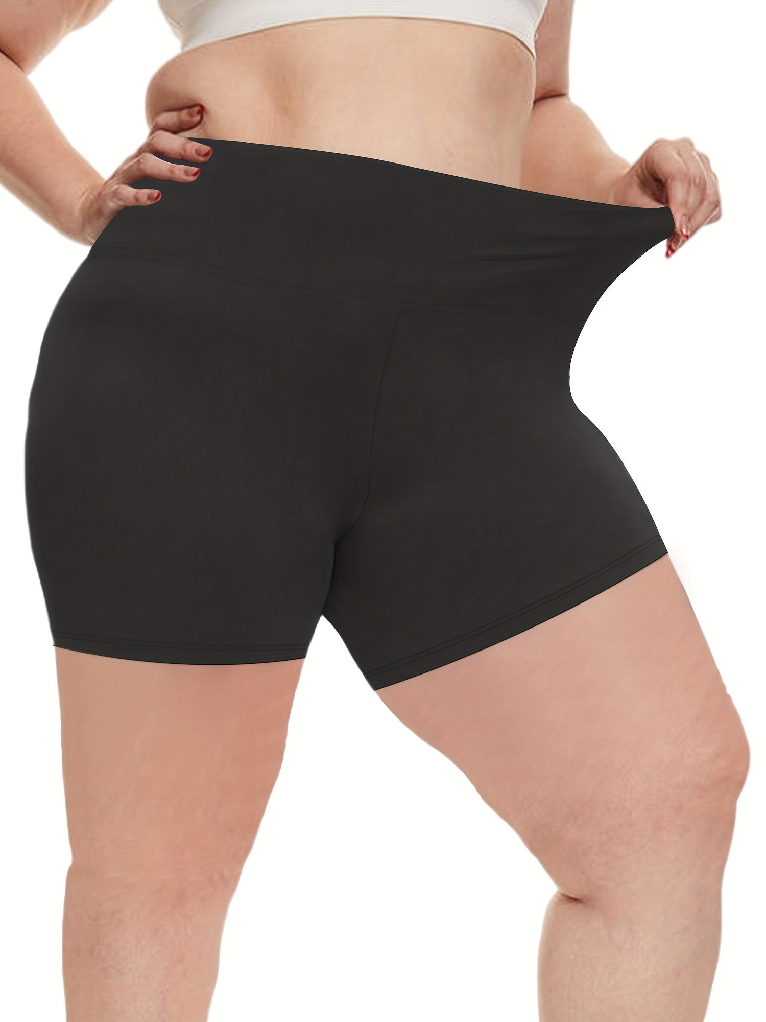 Sports Shorts Women's Plus High Rise Skinny Shorts