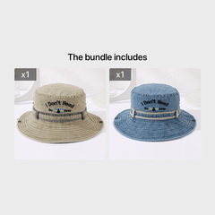 Wide Brim Denim Bucket Hat for Outdoor Sports Unisex