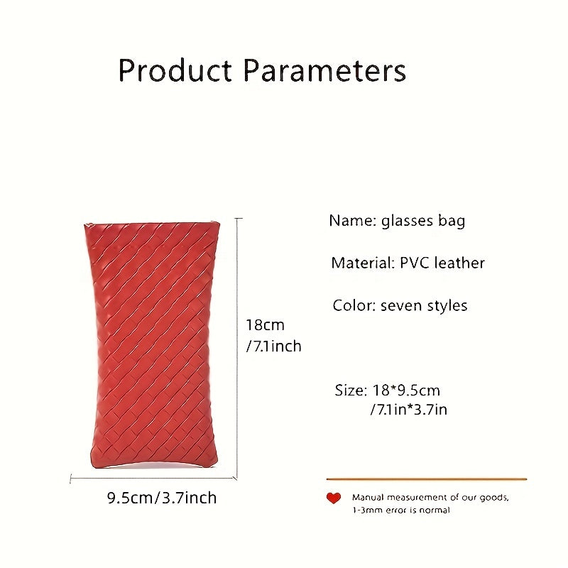 Fashionable Weave Pattern Sunglass Bag PU Leather Glasses Case Phone Bag