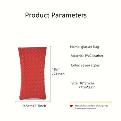 Fashionable Weave Pattern Sunglass Bag PU Leather Glasses Case Phone Bag