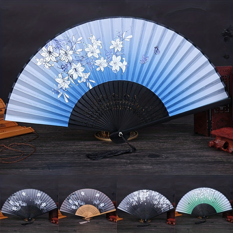 Plum Blossom Folding Fan Gift Summer Silk Fan