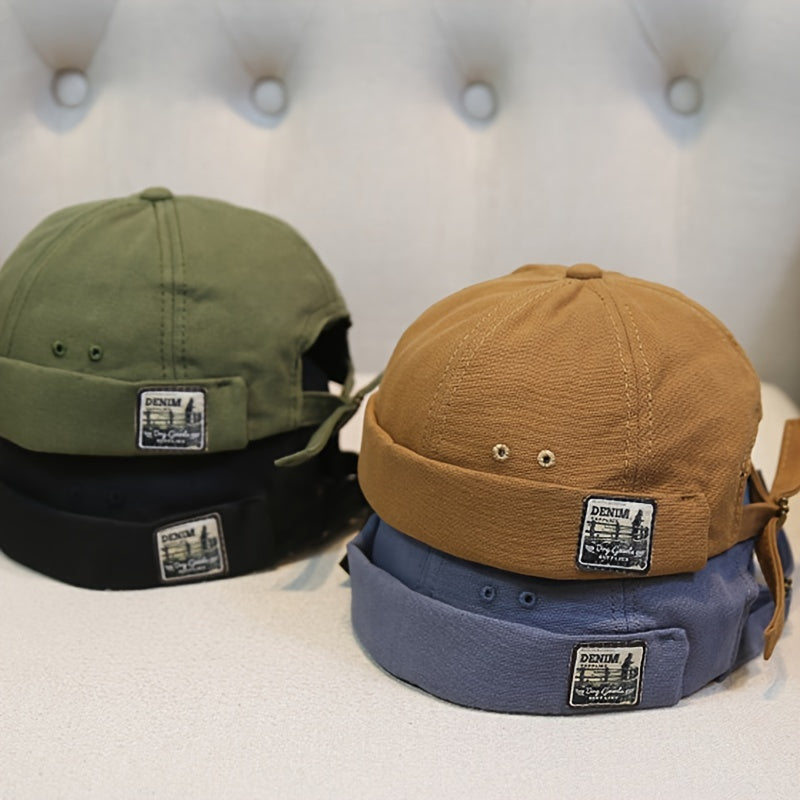 Men's Adjustable Metal Buckle Skull Cotton Hat