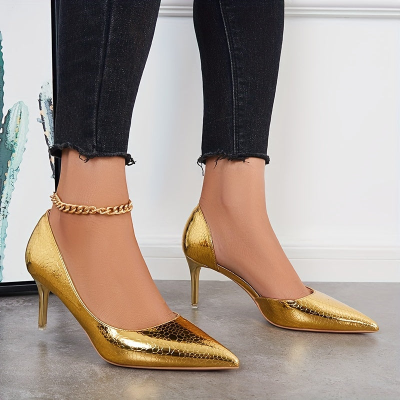 Women's Pointed Toe Cutout Stiletto Heel Pumps