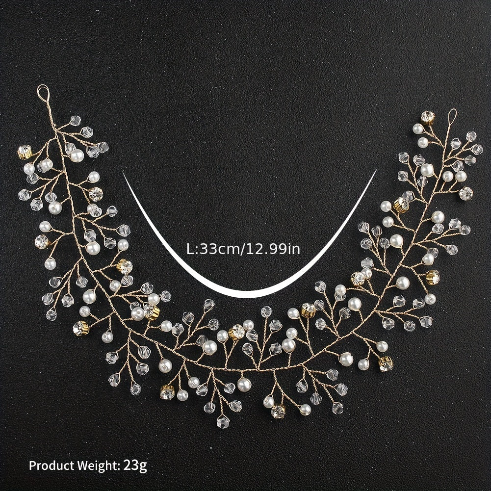 Crystal Rhinestone Beads Headpiece Hairband Bridal Jewelry
