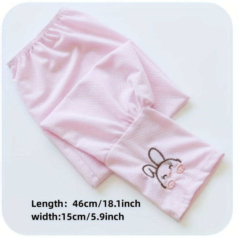 Rabbit Embroidery Ice Sleeve Elastic Loose UV Protection Long Sleeves
