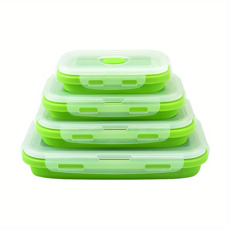 3pcs Collapsible Silicone Lunch Bento Box Portable Food Storage Container