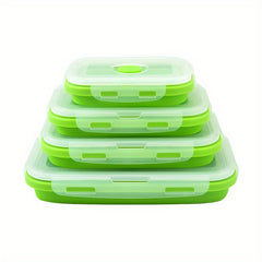 3pcs Collapsible Silicone Lunch Bento Box Portable Food Storage Container