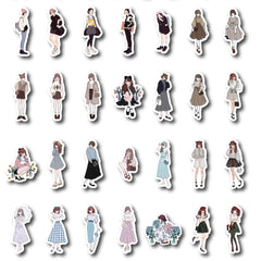 50 Waterproof Cartoon Stickers for Notebooks and Water Bottles