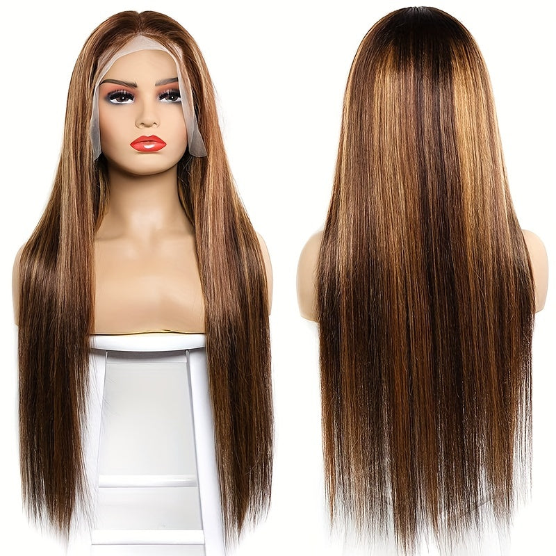 Honey Blonde Straight Human Hair Wig 13 4 HD Lace Front Hair Wig 180 Density