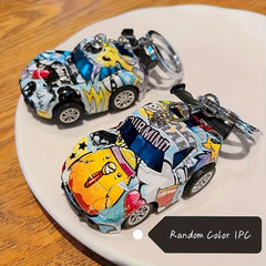 Alloy Car Keychain Graffiti 3D Key Chain Bag Pendant