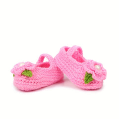 Baby Girls Pearl Flower Crochet Booties and Sandals for Little Feet