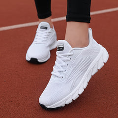 Women's Lightweight Mesh Sneakers Low Top Lace Up Comfy Cozy Round Toe Casual