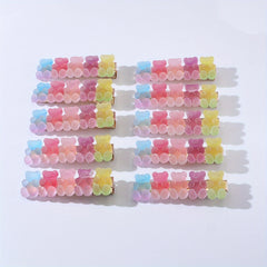 10pcs Baby Girls Gradient Bear Pattern Hair Clip Headwear