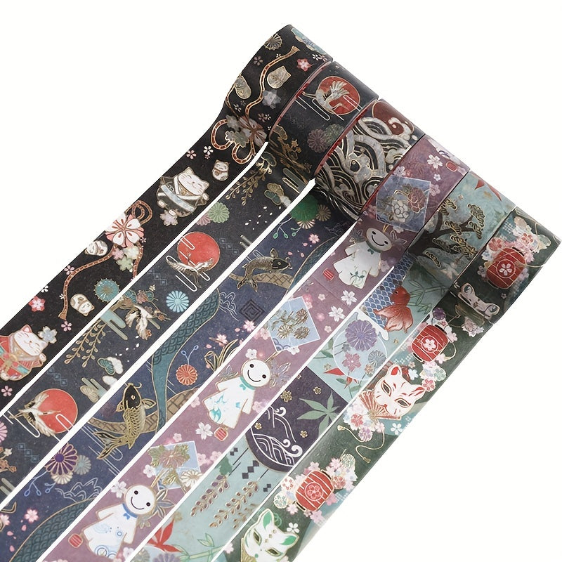 12 Rolls Japanese Washi Paper Stickers Set for Scrapbook Album Decor