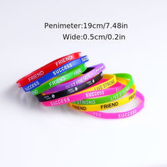 20 Personalized Silicone Wristbands Custom Letter Print Friendship Bracelets