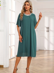 Women's Plus Mesh Butterfly Sleeve Casual Dress