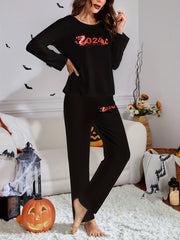 Dragon Print Lounge Set Long Sleeve Top & Pants Women's Loungewear