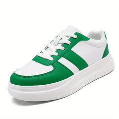 Men's Block Low Top Lace up Skate Shoes Outdoor Anti skid Platform Walking Shoes