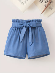 Toddler Girls Paperbag Waist Belted Shorts Set