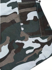 Men's Camo Denim Shorts - Casual Street Style for Summer
