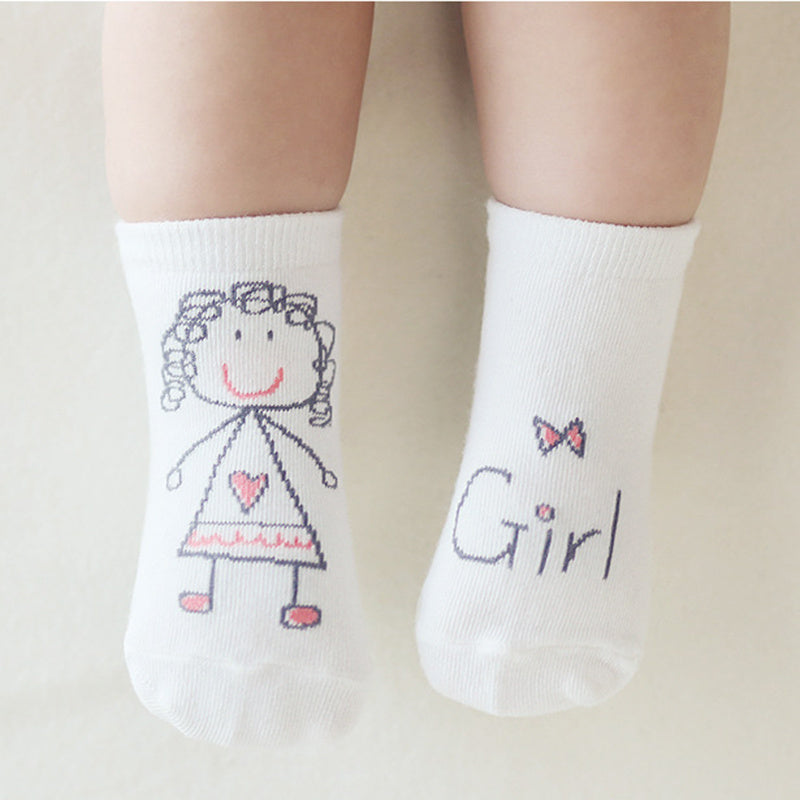 Baby Cartoon Socks Cotton Non-slip Ankle Socks Boys Girls
