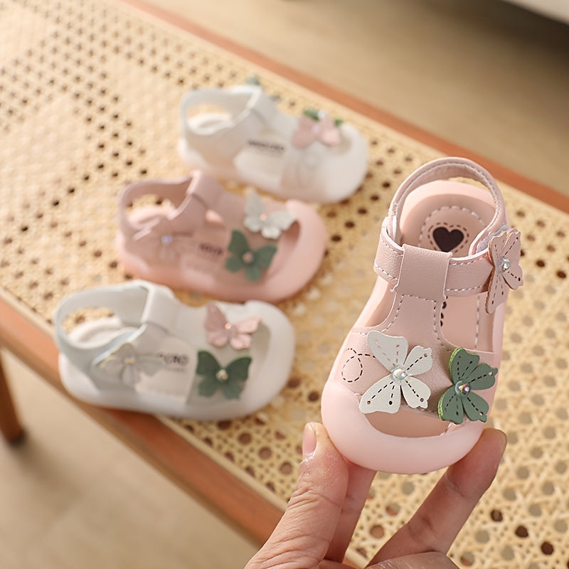 Baby Girls Butterfly Decor Soft Princess Sandals Crib Shoes for Toddler