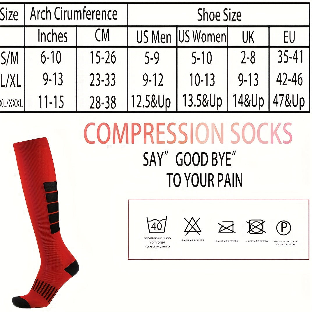 6 Pairs Outdoor Compression Knee Socks for Running Cycling Hiking