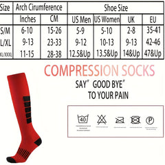 6 Pairs Outdoor Compression Knee Socks for Running Cycling Hiking