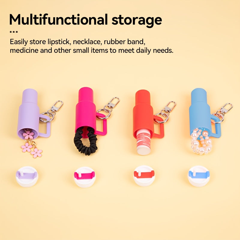 10pcs Mini Tumbler Keychains Compact Lipstick Holder