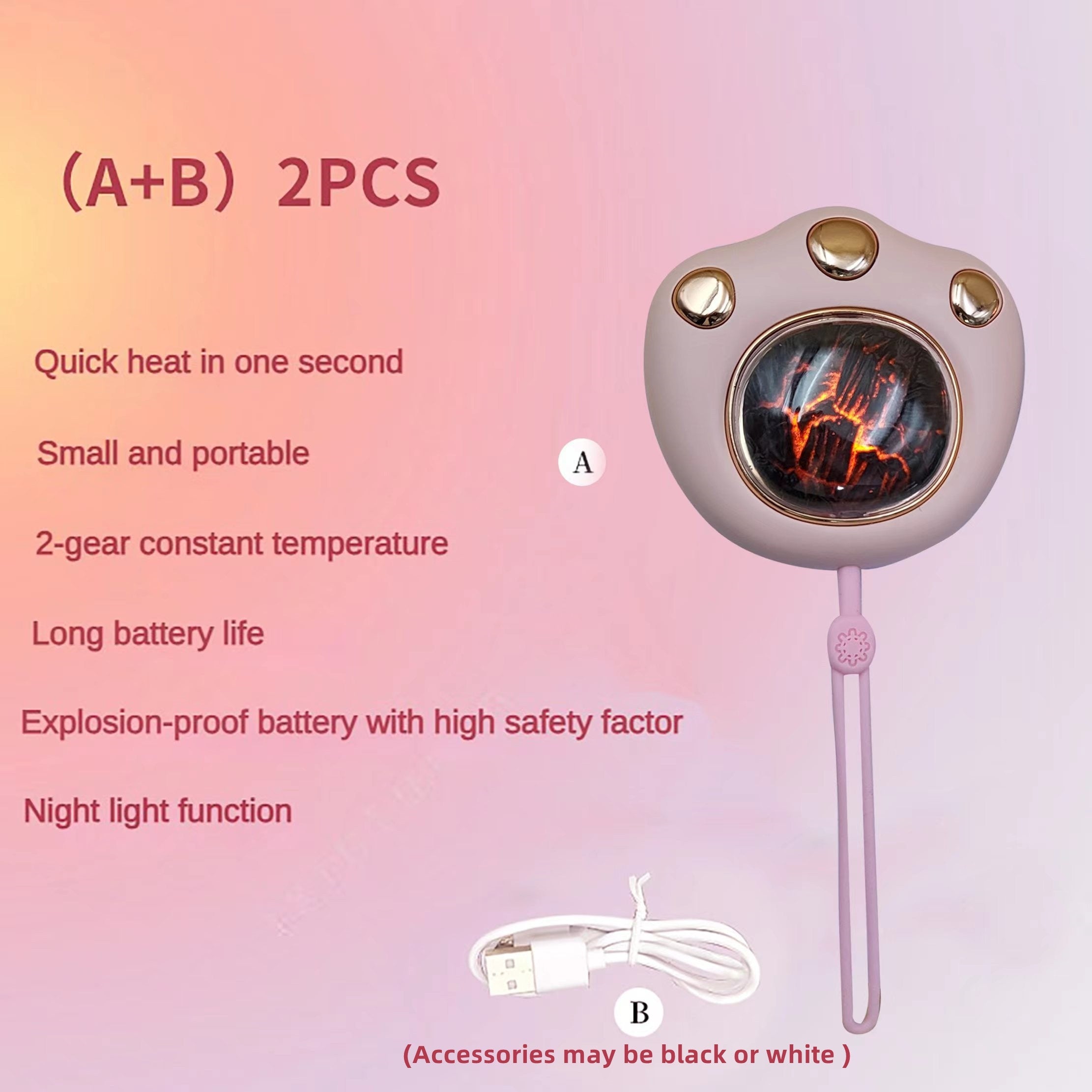 Mini Heater 1200mAh Night Light Wireless Portable Hand Warmer