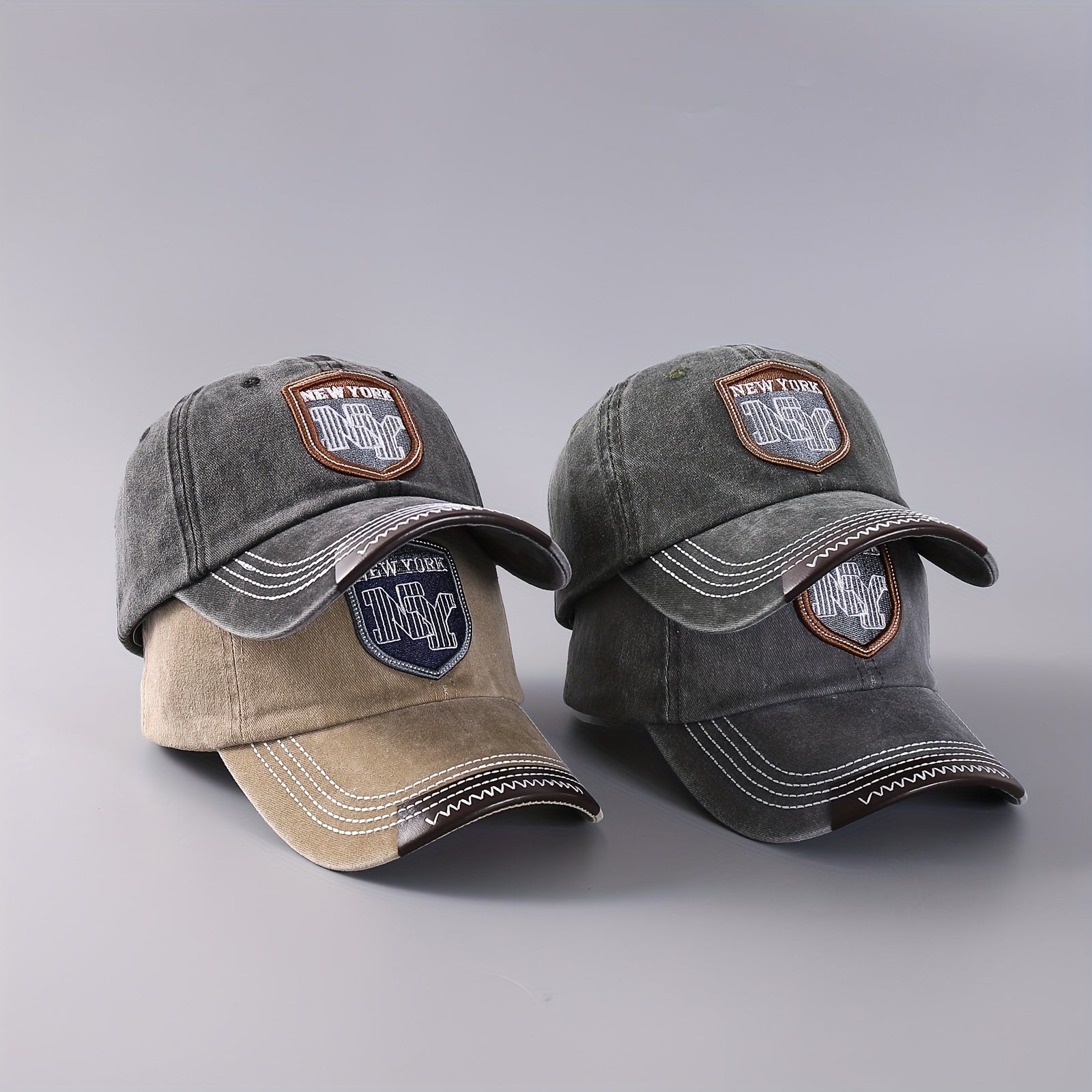 Unisex Sunshade Denim Baseball Cap with Letter Embroidery