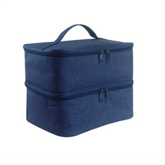 Travel Makeup Bag Double Layer Cosmetic Nail Polish & Essential Oil Storage
