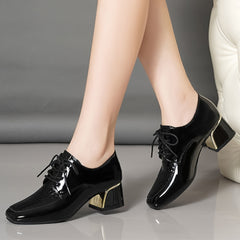Chunky Heel Square Toe Pumps High Heel Shoes Women's Footwear