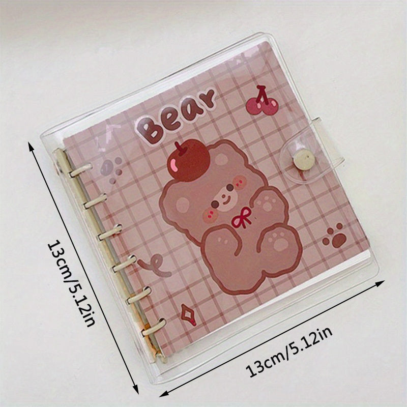 Bear Bunny PVC Cover 6 Ring Loose Leaf Scrapbook Journal