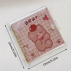 Bear Bunny PVC Cover 6 Ring Loose Leaf Scrapbook Journal