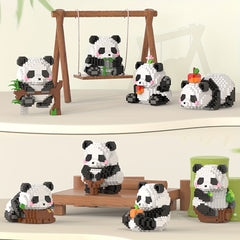 3D Mini Panda Model Building Blocks Toys DIY Assembly Desktop Orname