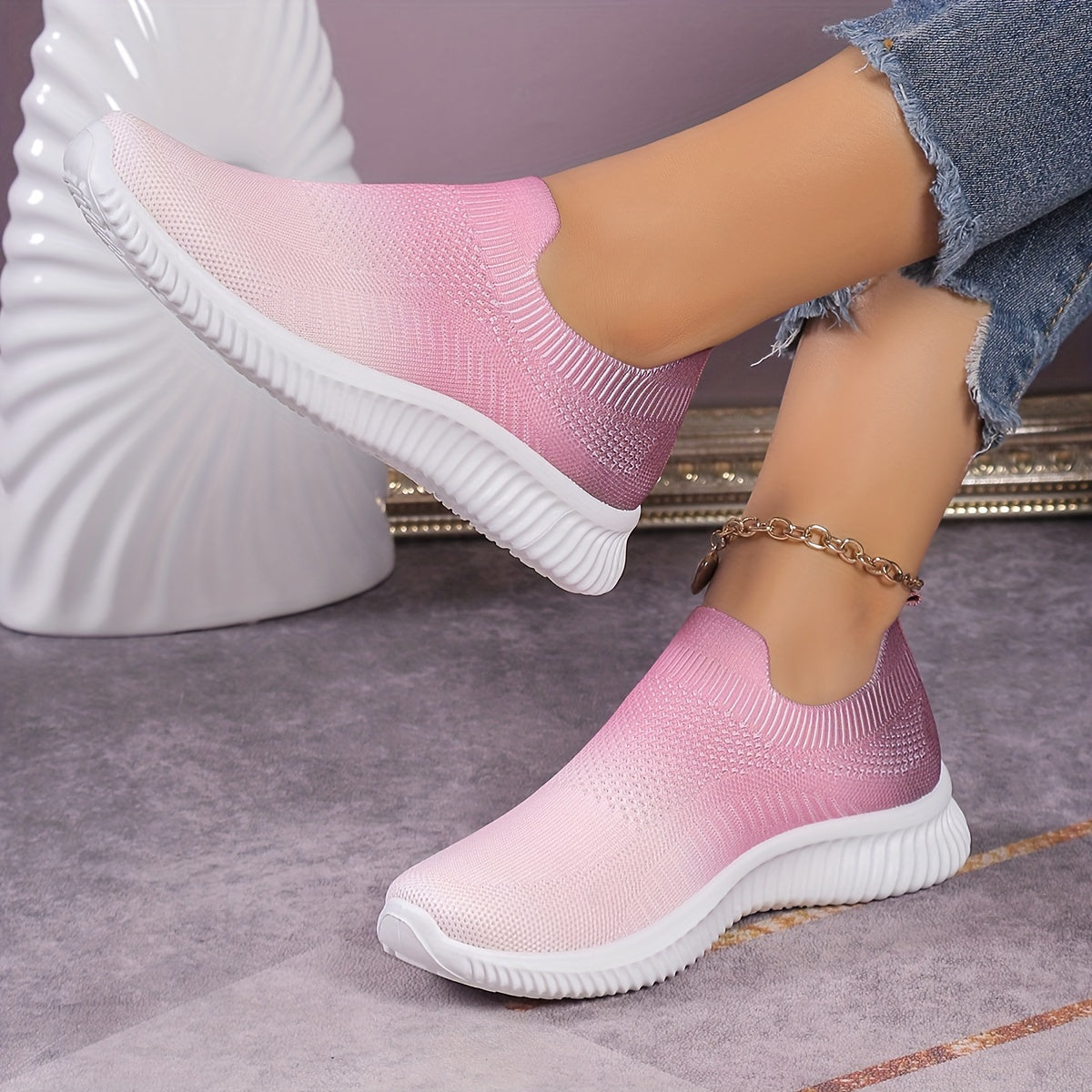 Mesh Breathable Low Top Sneakers Running Shoes Women's Footwear