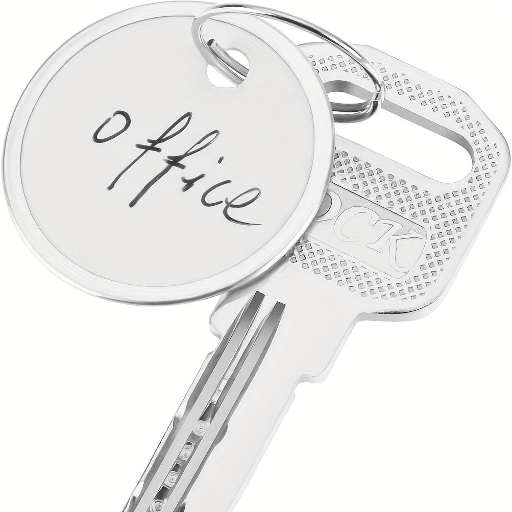 100 Metal Edge Key Tags Round Paper Tags w/ Metal Ring