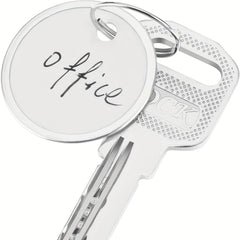 100 Metal Edge Key Tags Round Paper Tags w/ Metal Ring