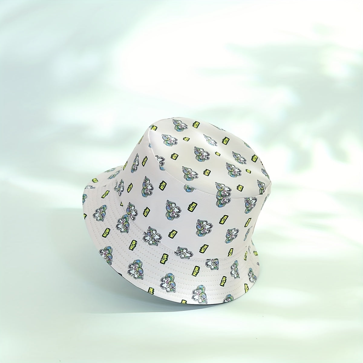 Unicorn Full Print Bucket Hat Reversible Sunscreen Fisherman Cap