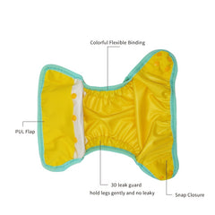 WizInfant Waterproof Plain Cloth Diaper, FashionPrint, 2-27KG