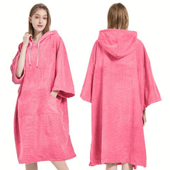 Microfiber Hooded Towel Soft Beach Wrap with Pocket