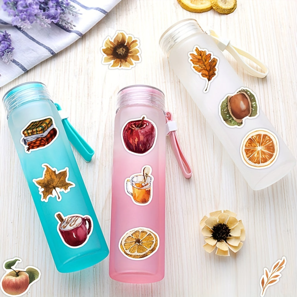 60pcs Autumn Maple Leaves Decal Stickers Waterproof Vinyl Stickers