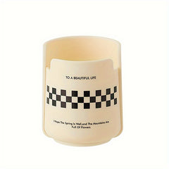 Cream Pen Holder Desktop Storage Bin Stationery Organizer