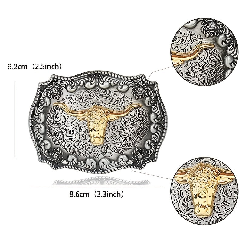 Western Cowboy Bull Head Eagle Belt Buckle Retro Zinc Alloy Belt Buckle