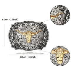 Western Cowboy Bull Head Eagle Belt Buckle Retro Zinc Alloy Belt Buckle