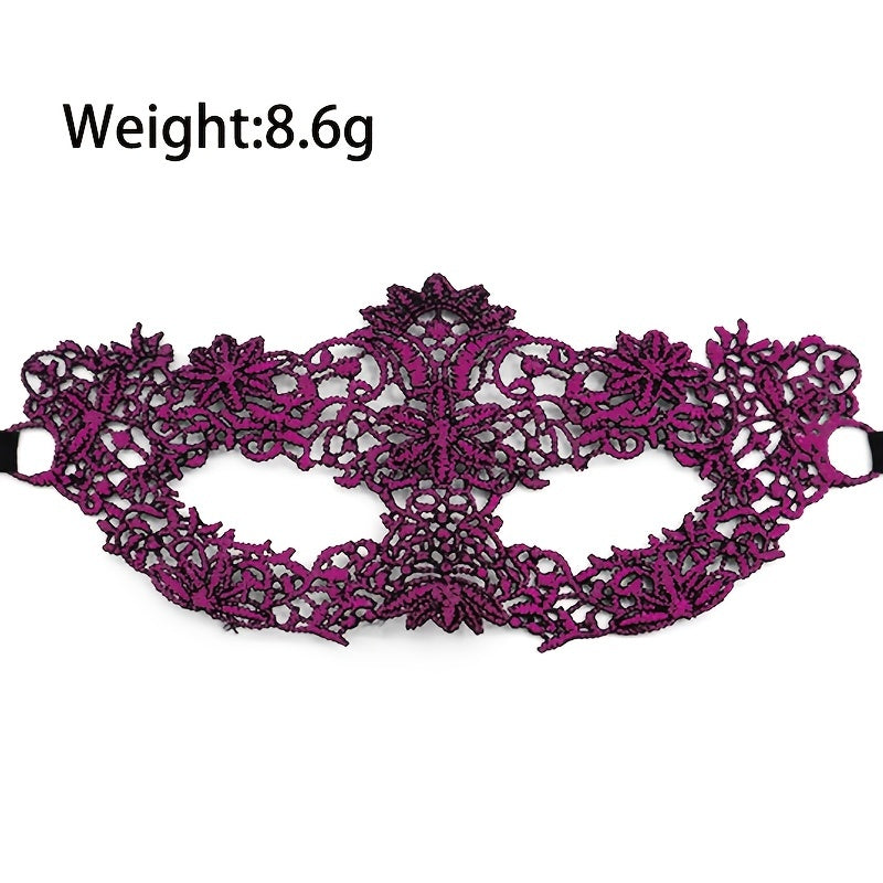 Adults Lace Masquerade Mask Hot Stamping Flower Petals Costume Party
