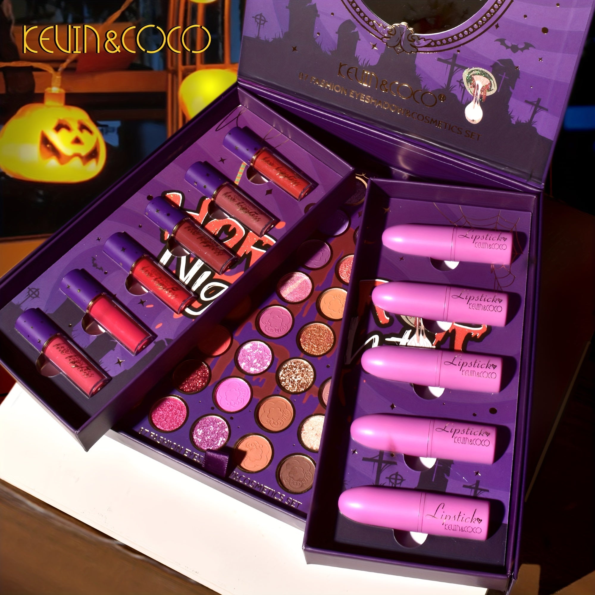 Halloween Eyeshadow & Lipstick Set - Skeleton Moonlight Bride